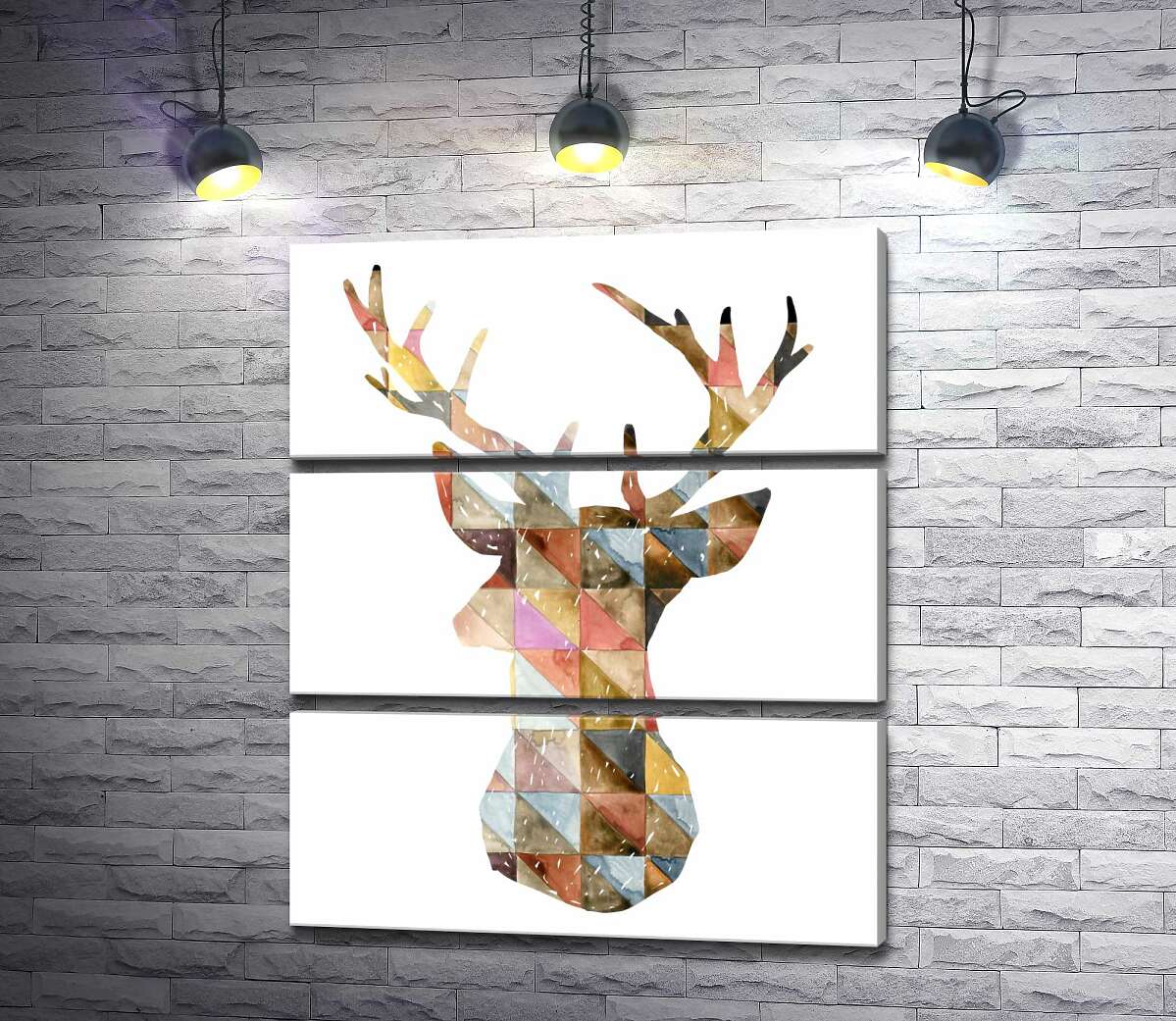 

Модульная картина ArtPoster Олень из узора треугольников 51x60 см Модуль №13