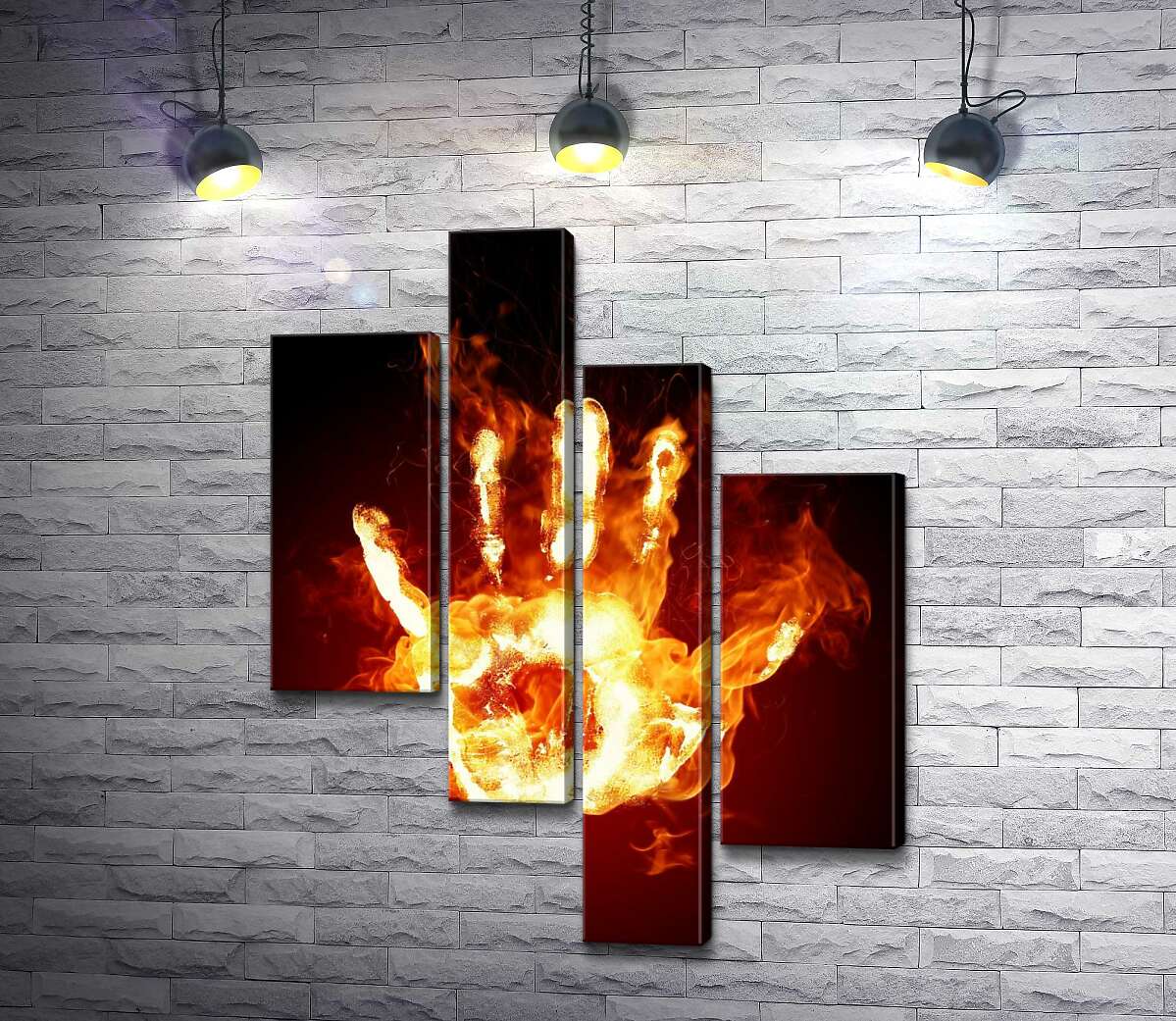

Модульная картина ArtPoster Огненный отпечаток ладони 100x131 см Модуль №20