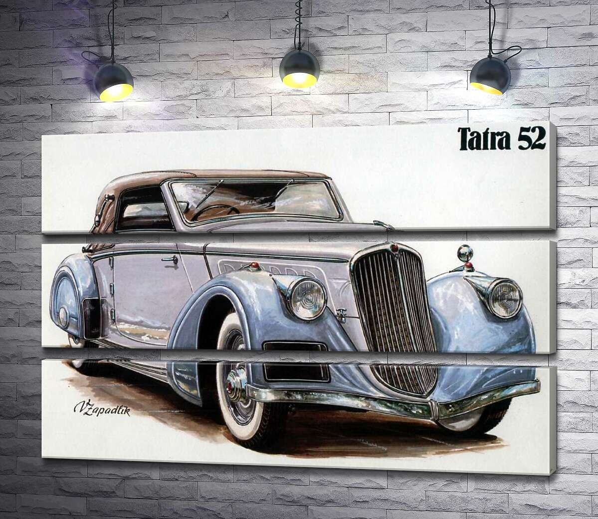 

Модульная картина ArtPoster Небесно-голубой автомобиль Tatra 52 92x60 см Модуль №13