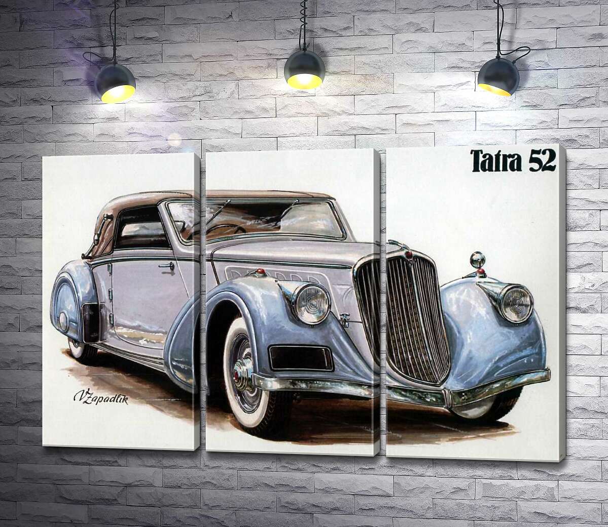 

Модульная картина ArtPoster Небесно-голубой автомобиль Tatra 52 132x85 см Модуль №11