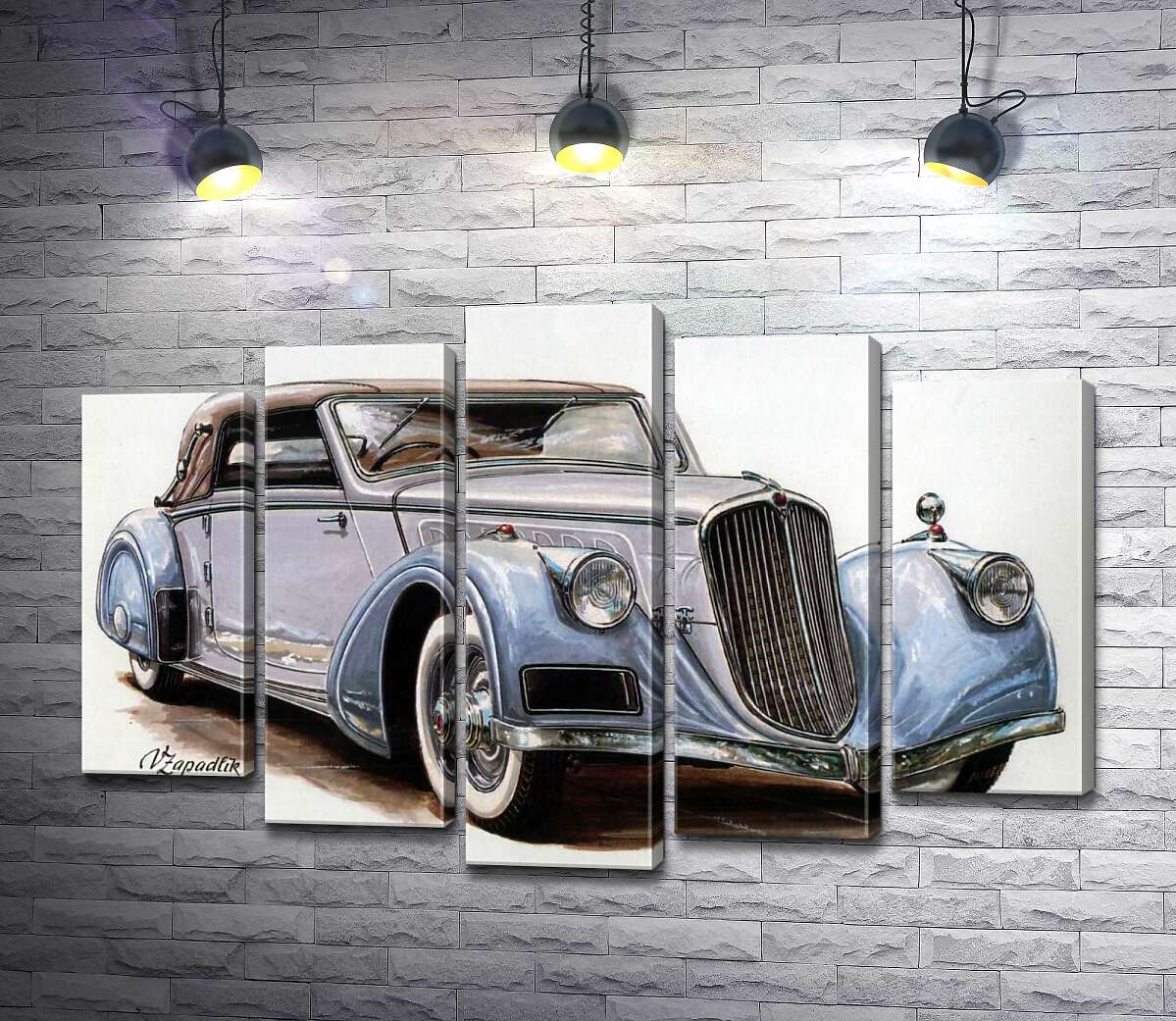 

Модульная картина ArtPoster Небесно-голубой автомобиль Tatra 52 130x86 см Модуль №26