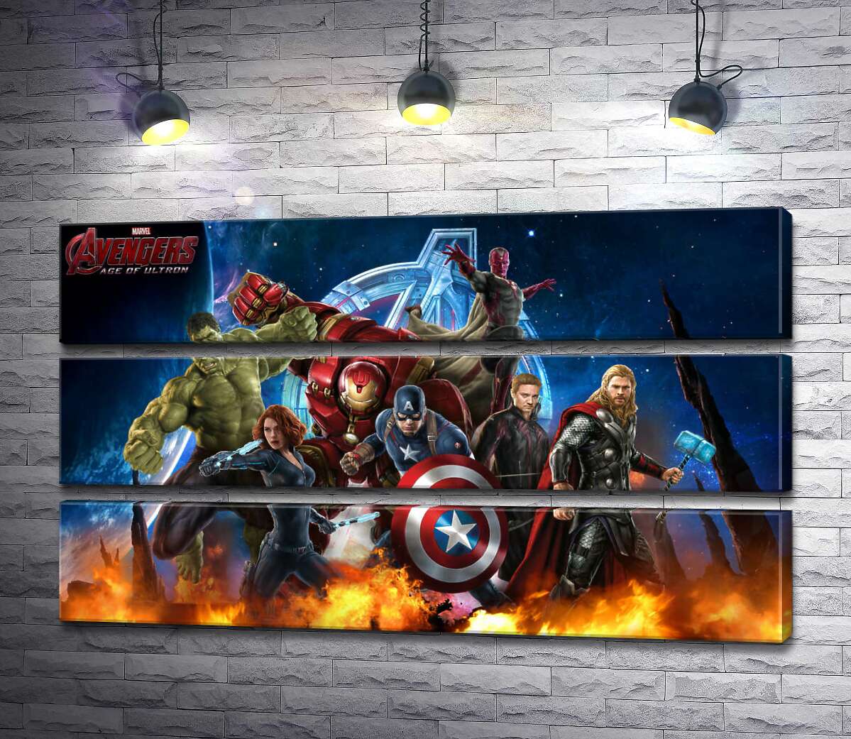 

Модульная картина ArtPoster Мстители: супергерои Марвел наготове 107x60 см Модуль №13