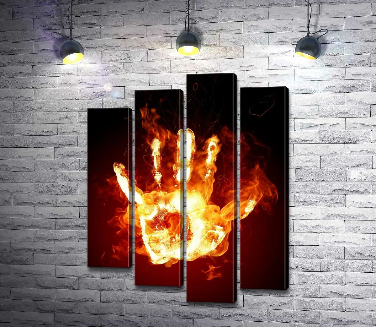 

Модульная картина ArtPoster Огненный отпечаток ладони 80x105 см Модуль №21