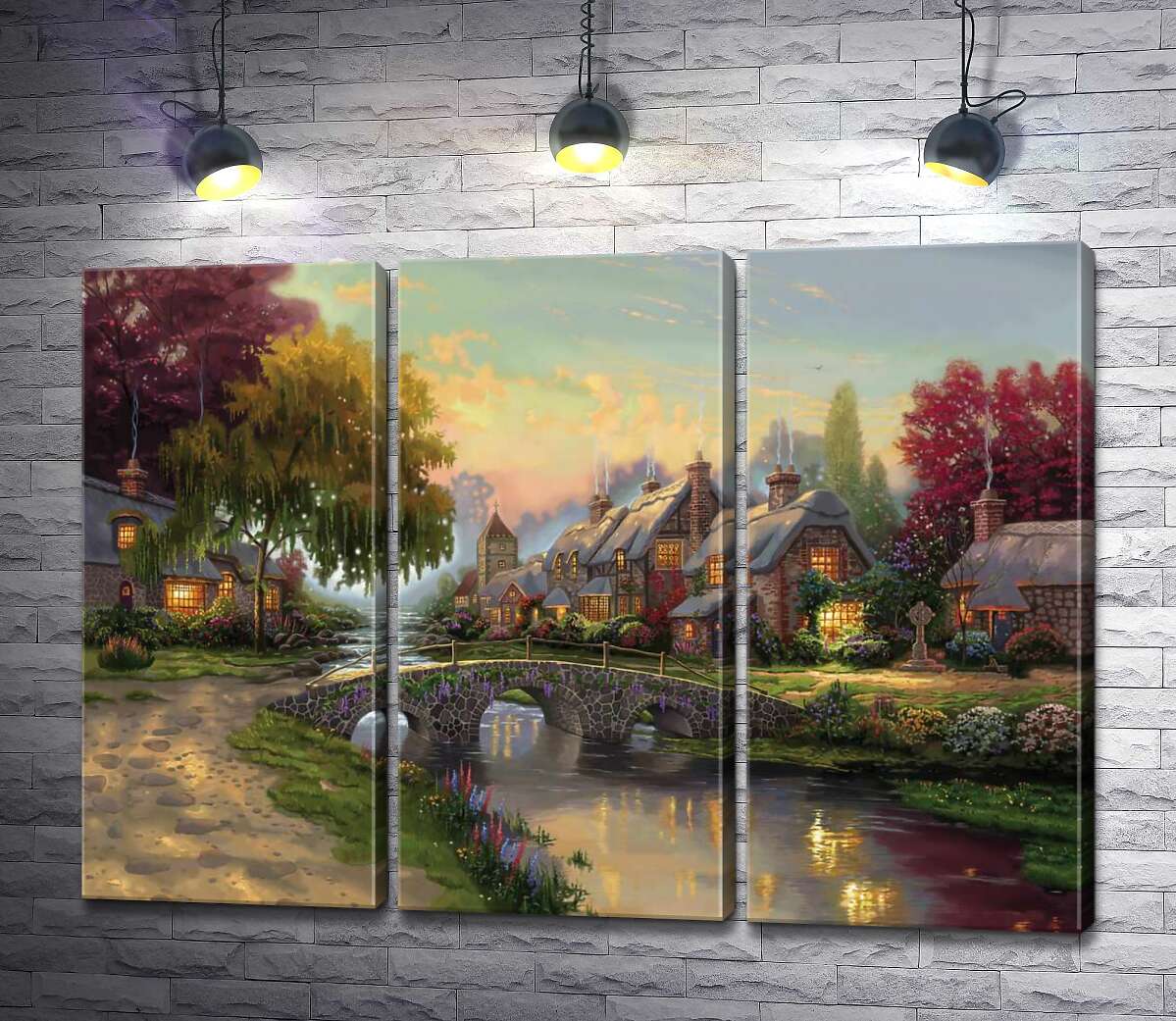 

Модульная картина ArtPoster Мост из брусчатки (Cobblestone Bridge) – Томас Кинкейд (Thomas Kinkade) 132x95 см Модуль №11