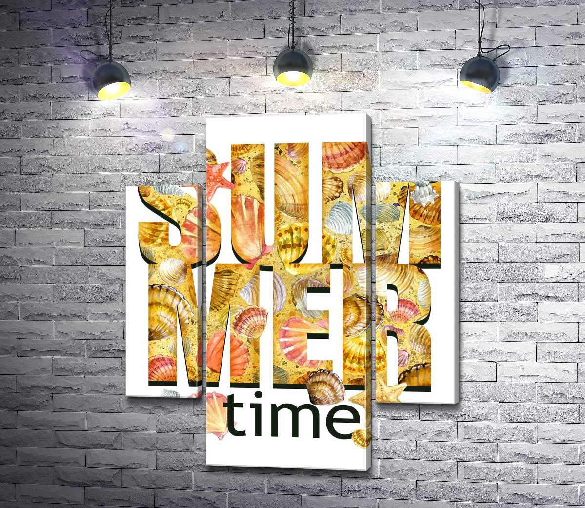 

Модульная картина ArtPoster Надпись "summertime" усыпана морскими ракушками 131x155 см Модуль №7