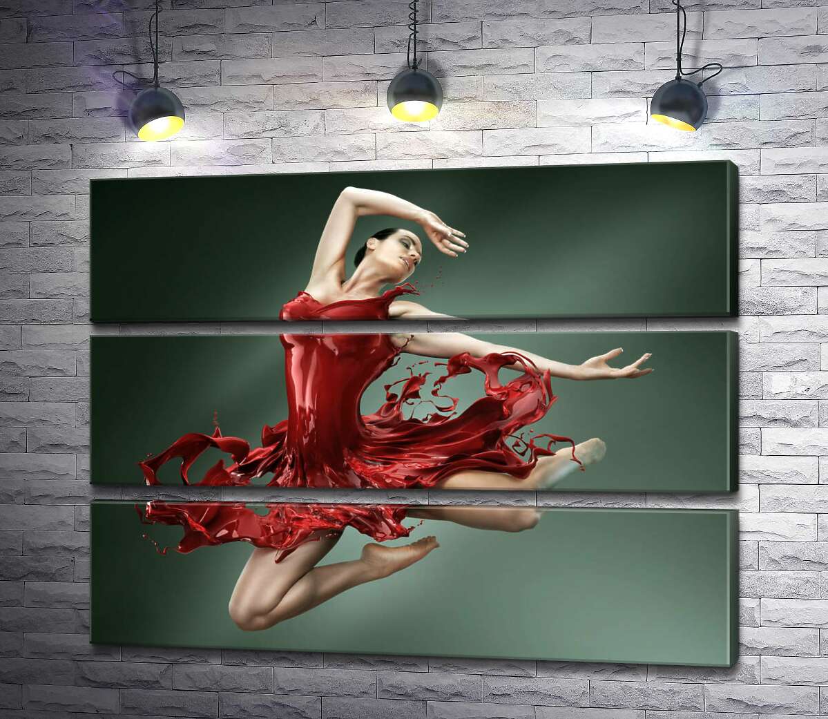 

Модульная картина ArtPoster Нежная балерина грациозно летит в сочно-красном платье 80x60 см Модуль №13