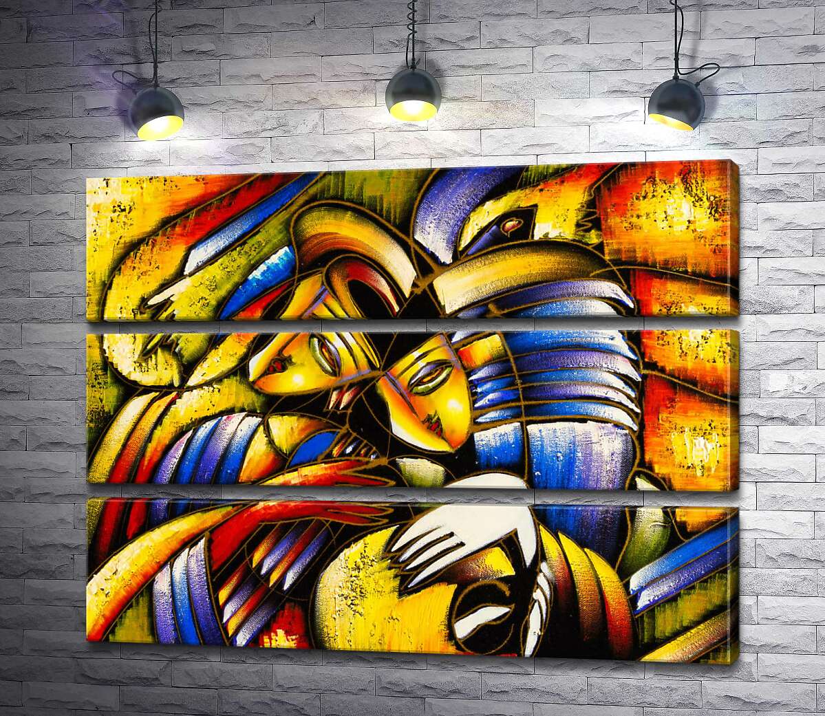 

Модульная картина ArtPoster Мужчина и женщина в формах абстракции 130x96 см Модуль №13