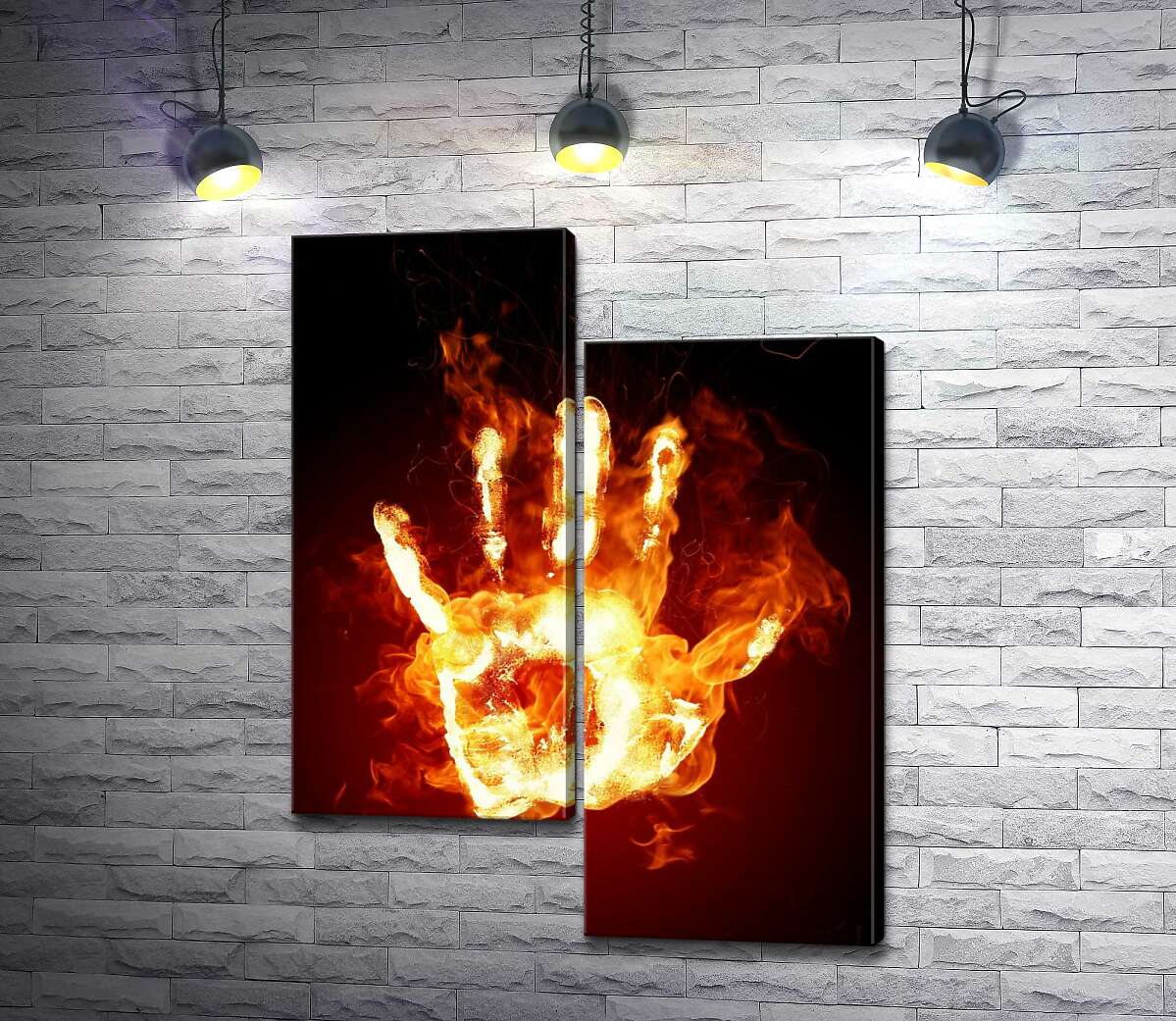 

Модульная картина ArtPoster Огненный отпечаток ладони 100x131 см Модуль №5