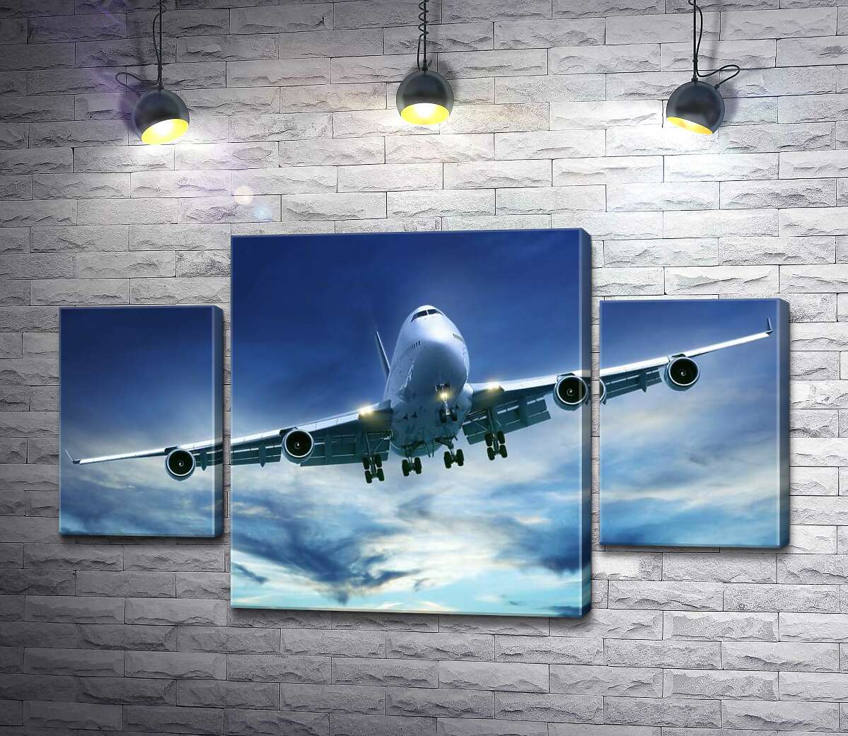 

Модульная картина ArtPoster На посадку: американский самолет "Jumbo Jet" 131x79 см Модуль №7