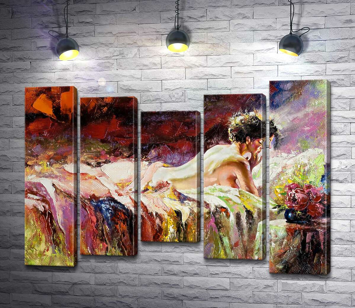 

Модульная картина ArtPoster Обнаженный силуэт женщины, что лежит в постели 100x73 см Модуль №28