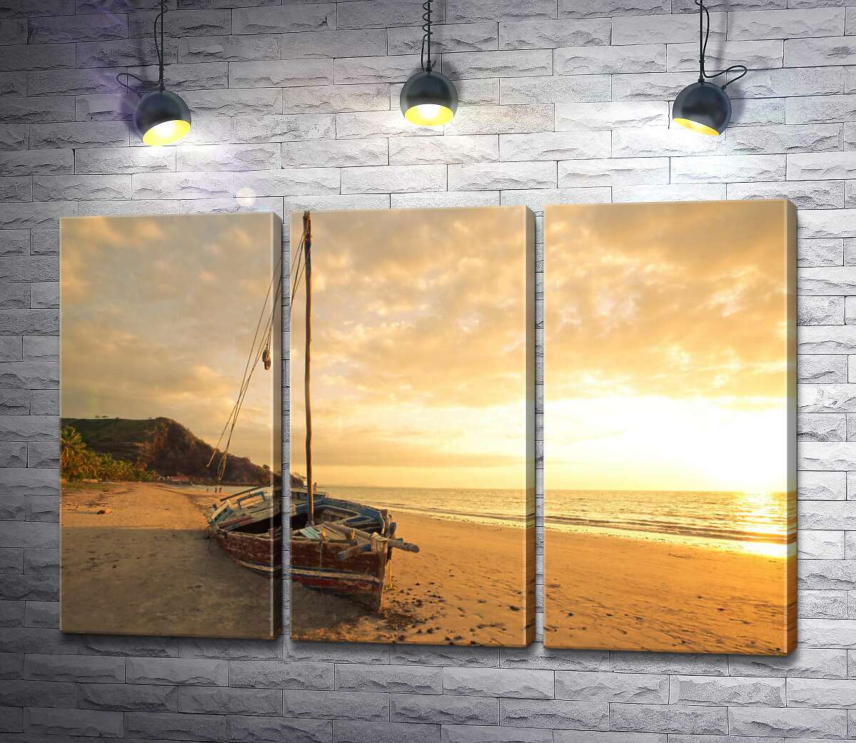 

Модульная картина ArtPoster Одинокая лодка на вечернем пляже 60x40 см Модуль №11