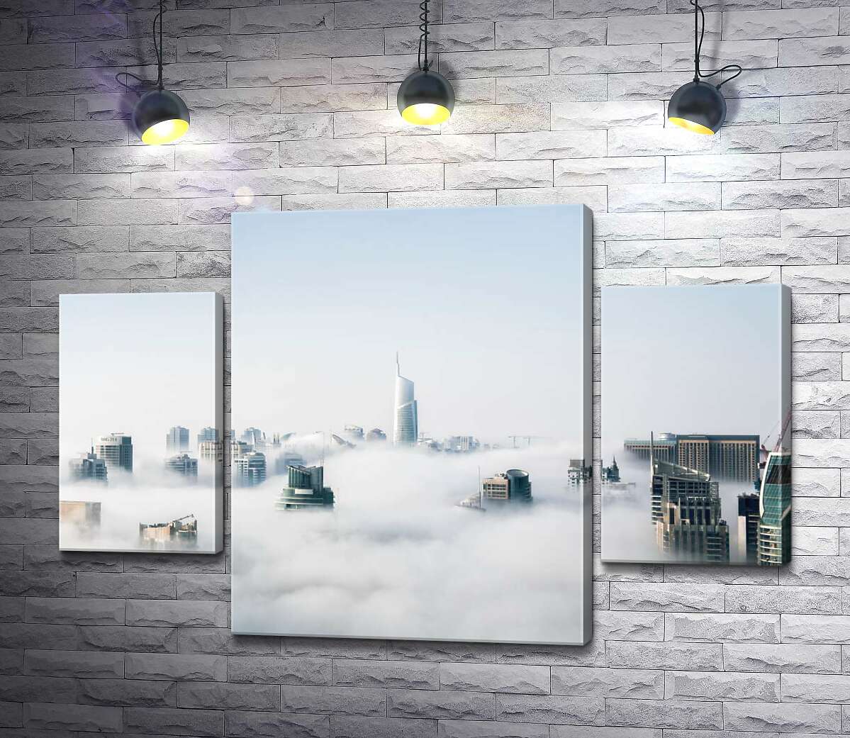 

Модульная картина ArtPoster Мягкое покрывало тумана опустилось на утренний Дубай 80x54 см Модуль №7