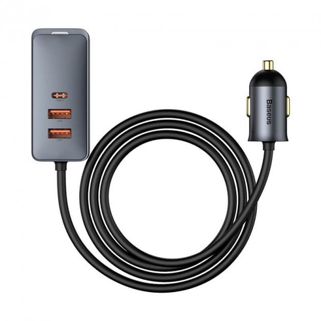 

Автомобильное зарядное устройство BASEUS Share Together PPS multi-port Fast charging car charger with cord |3USB/1Type-C, 3A/120W, QC/PD, 1.5m| (CCBT-B0G)