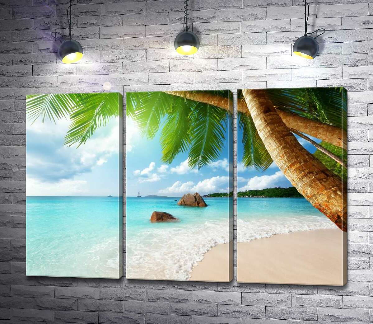 

Модульная картина ArtPoster Пляжный отдых в тени тропических пальм 132x87 см Модуль №11