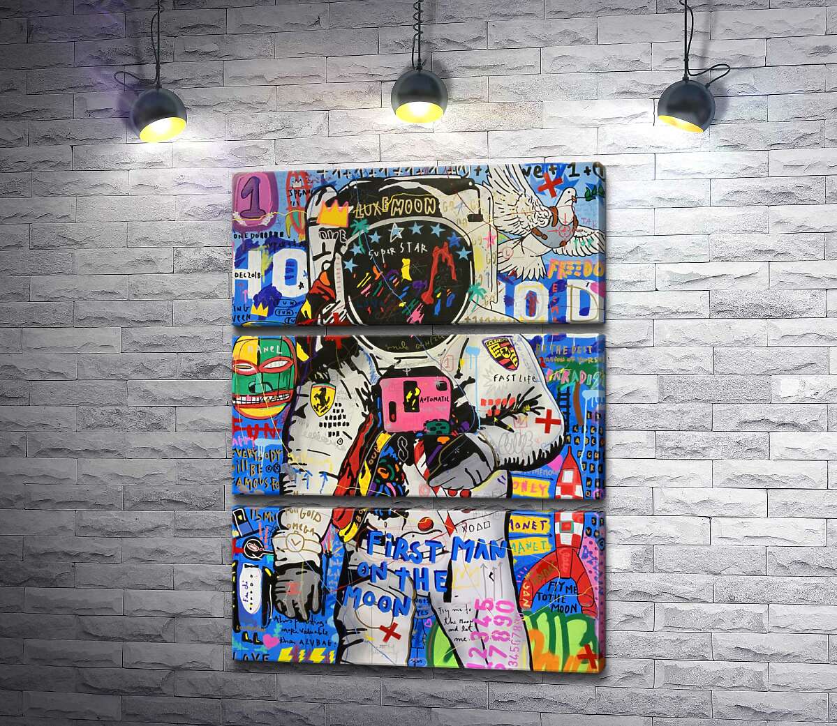 

Модульная картина ArtPoster Первый человек на Луне (First man on the Moon) – Джисбар 100x135 см Модуль №13