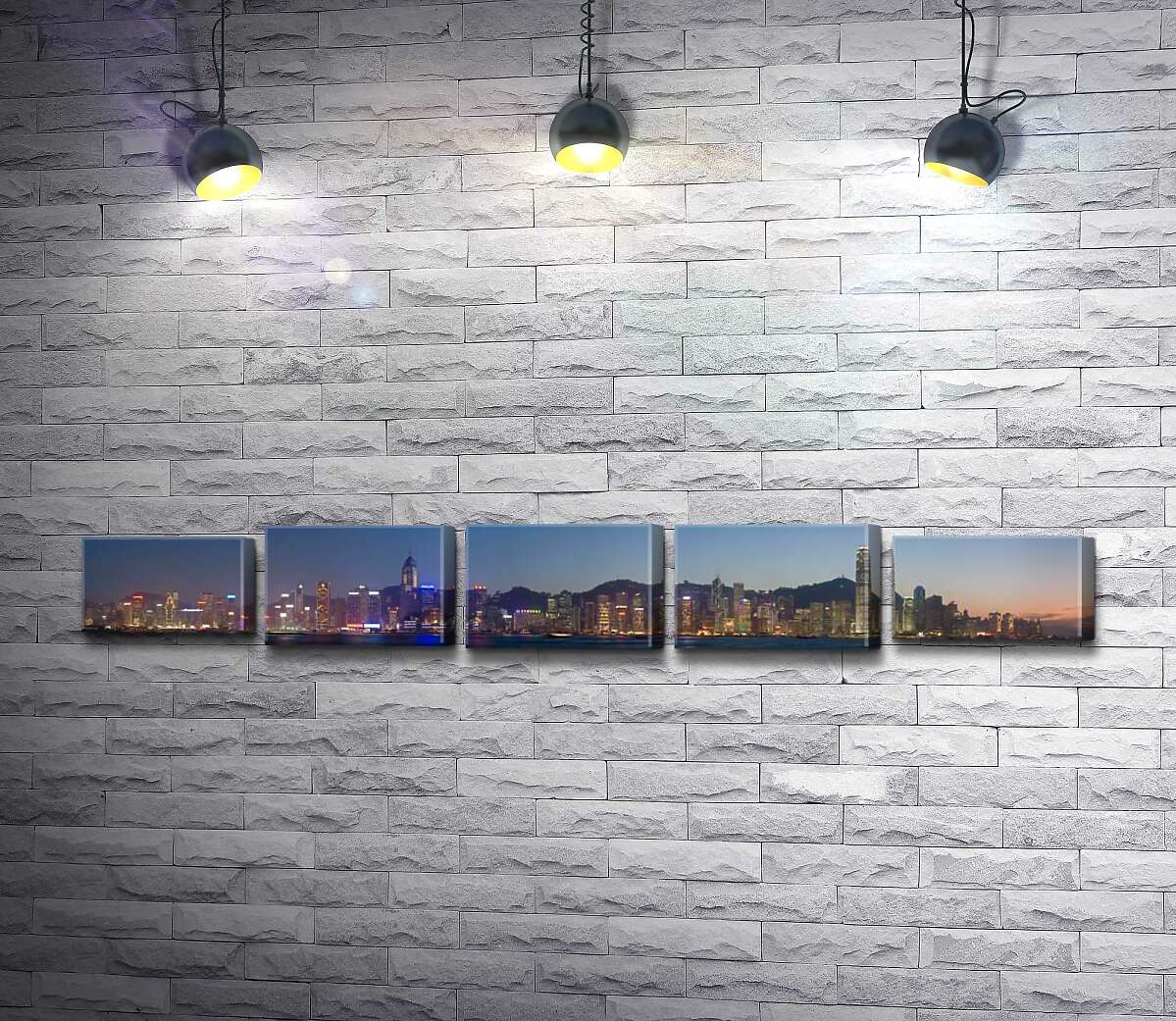 

Модульная картина ArtPoster Панорама огней ночного Гонконга 180x31 см Модуль №26