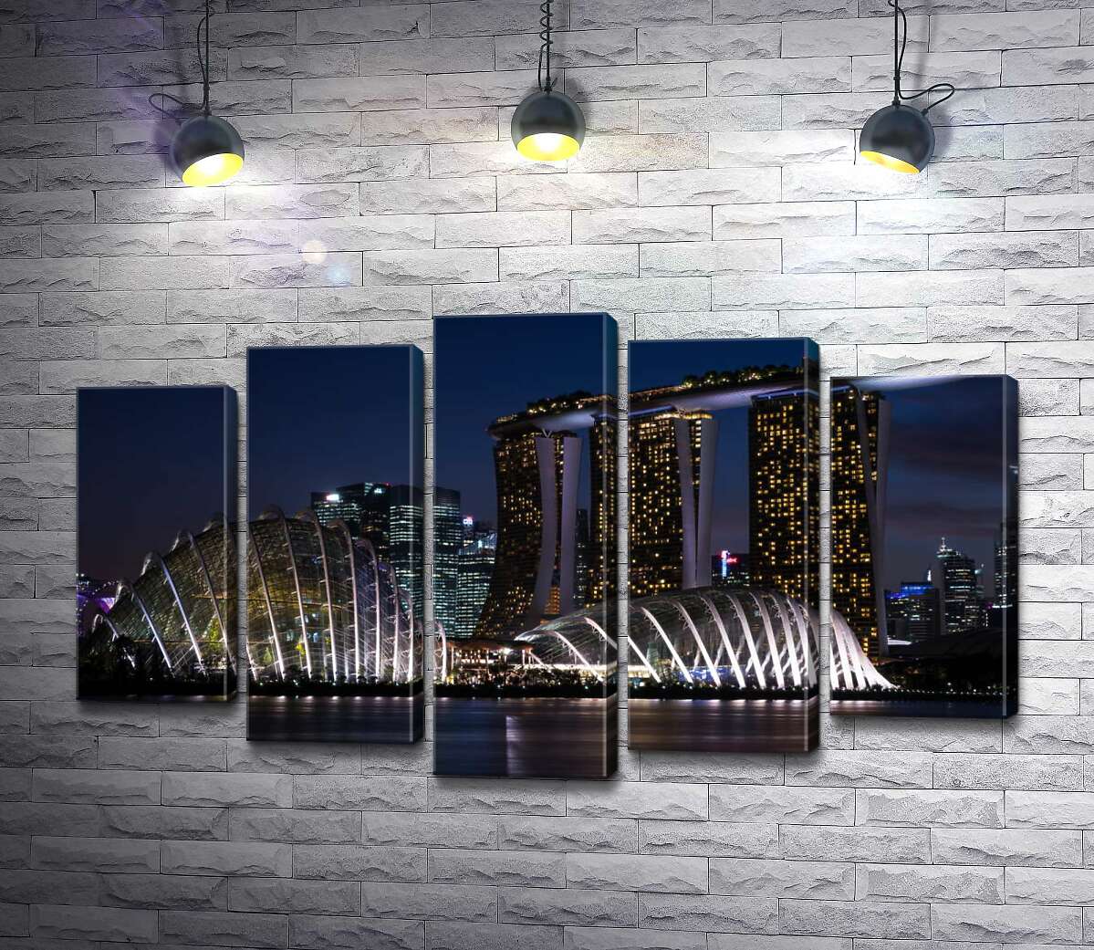 

Модульная картина ArtPoster Причудливые формы домов на набережной Сингапура 130x78 см Модуль №26