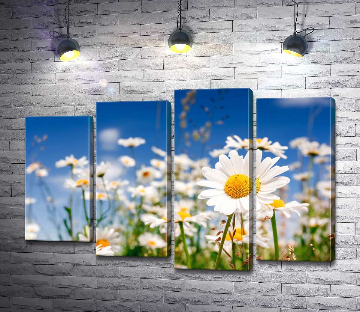 

Модульная картина ArtPoster Поле белоснежных ромашек 132x89 см Модуль №21