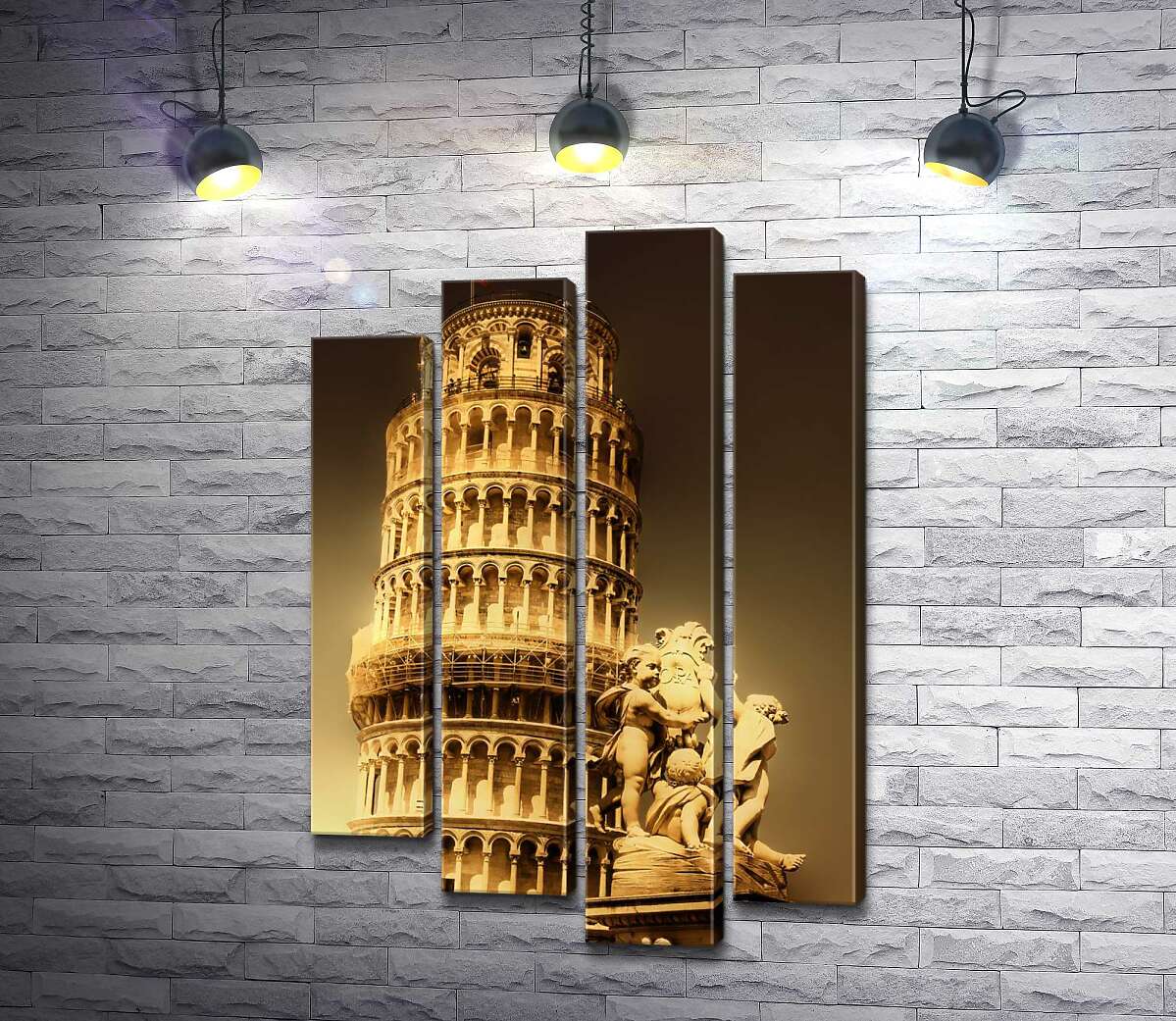 

Модульная картина ArtPoster Пизанская башня (Pisa tower) виднеется из-за фонтана Путти (Fontana dei Putti) 100x152 см Модуль №21