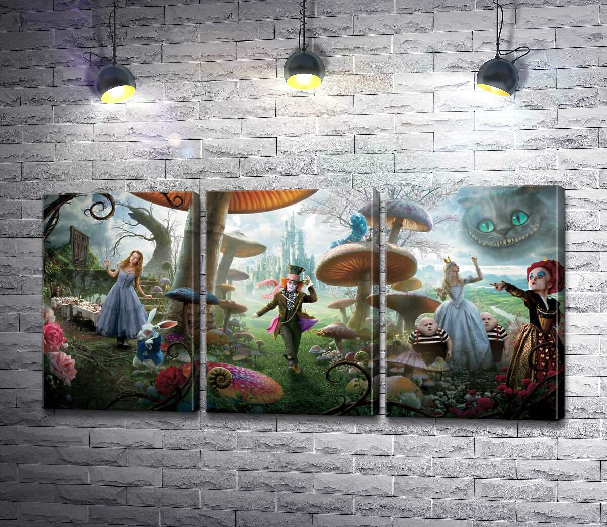 

Модульная картина ArtPoster Причудливый постер к фильму "Алиса в стране чудес" (Alice in Wonderland) 132x64 см Модуль №11