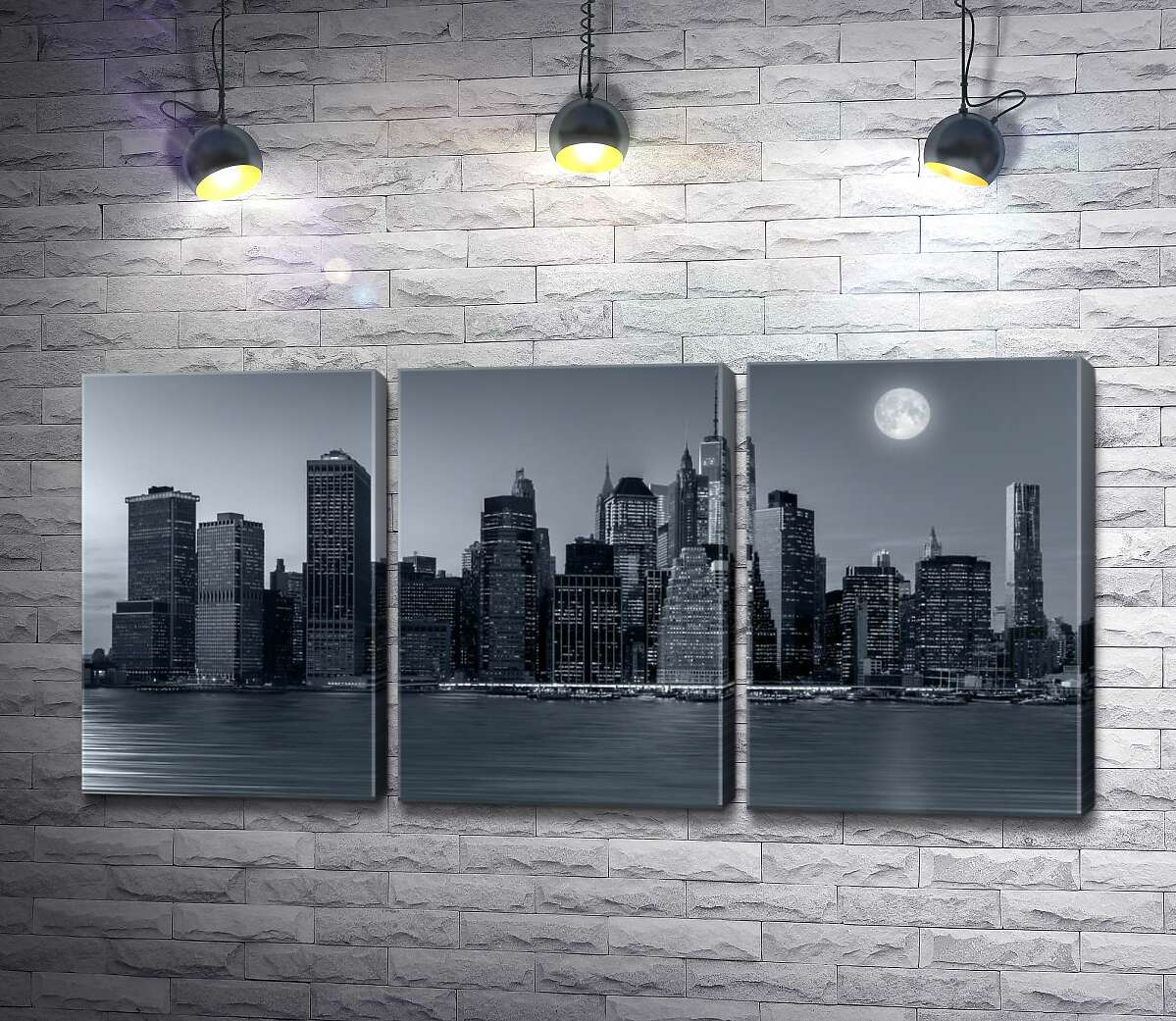 

Модульная картина ArtPoster Полнолуние над сонным Нью-Йорком 132x65 см Модуль №11