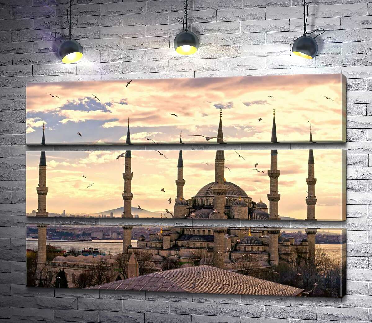 

Модульная картина ArtPoster Острые шпили Голубой мечети (Sultanahmet Camii) устремляются в небо Стамбула 90x60 см Модуль №13