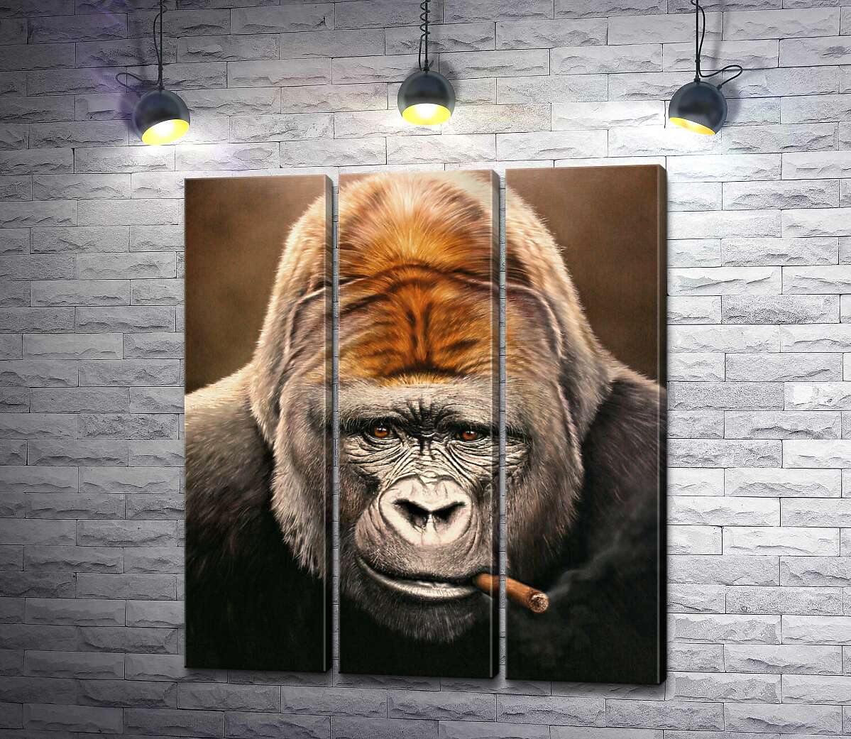 

Модульная картина ArtPoster Портрет гориллы, курящей сигару 60x70 см Модуль №11