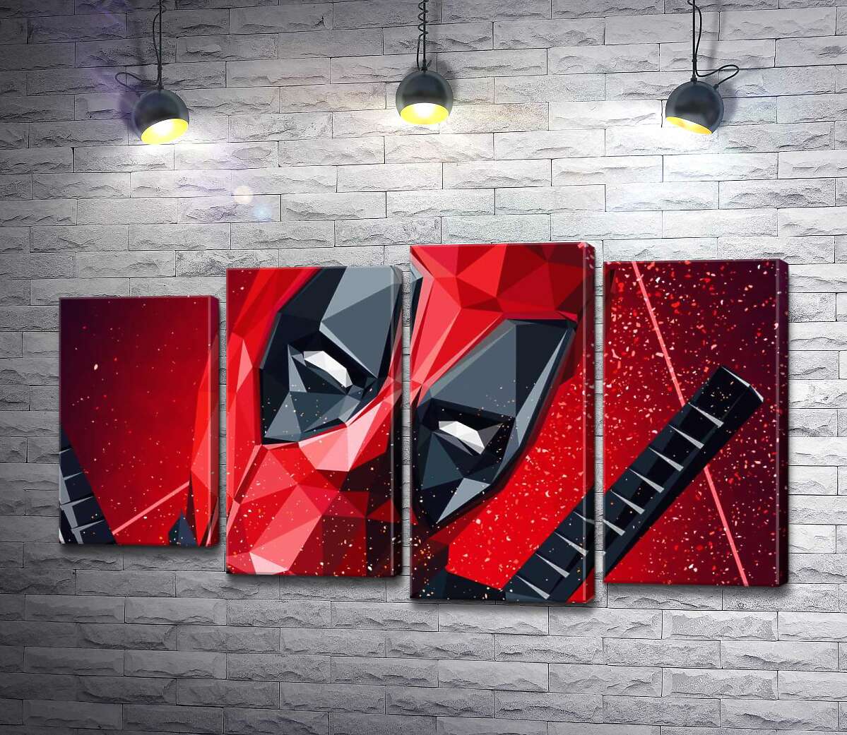 

Модульная картина ArtPoster Портрет Дэдпула в технике papercraft 100x58 см Модуль №21