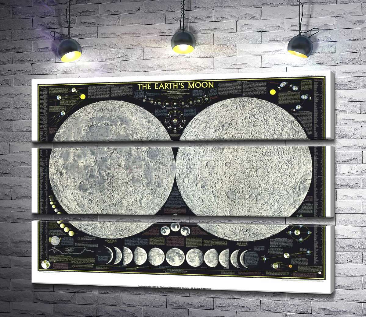 

Модульная картина ArtPoster Подробная карта полушарий Луны 130x93 см Модуль №13