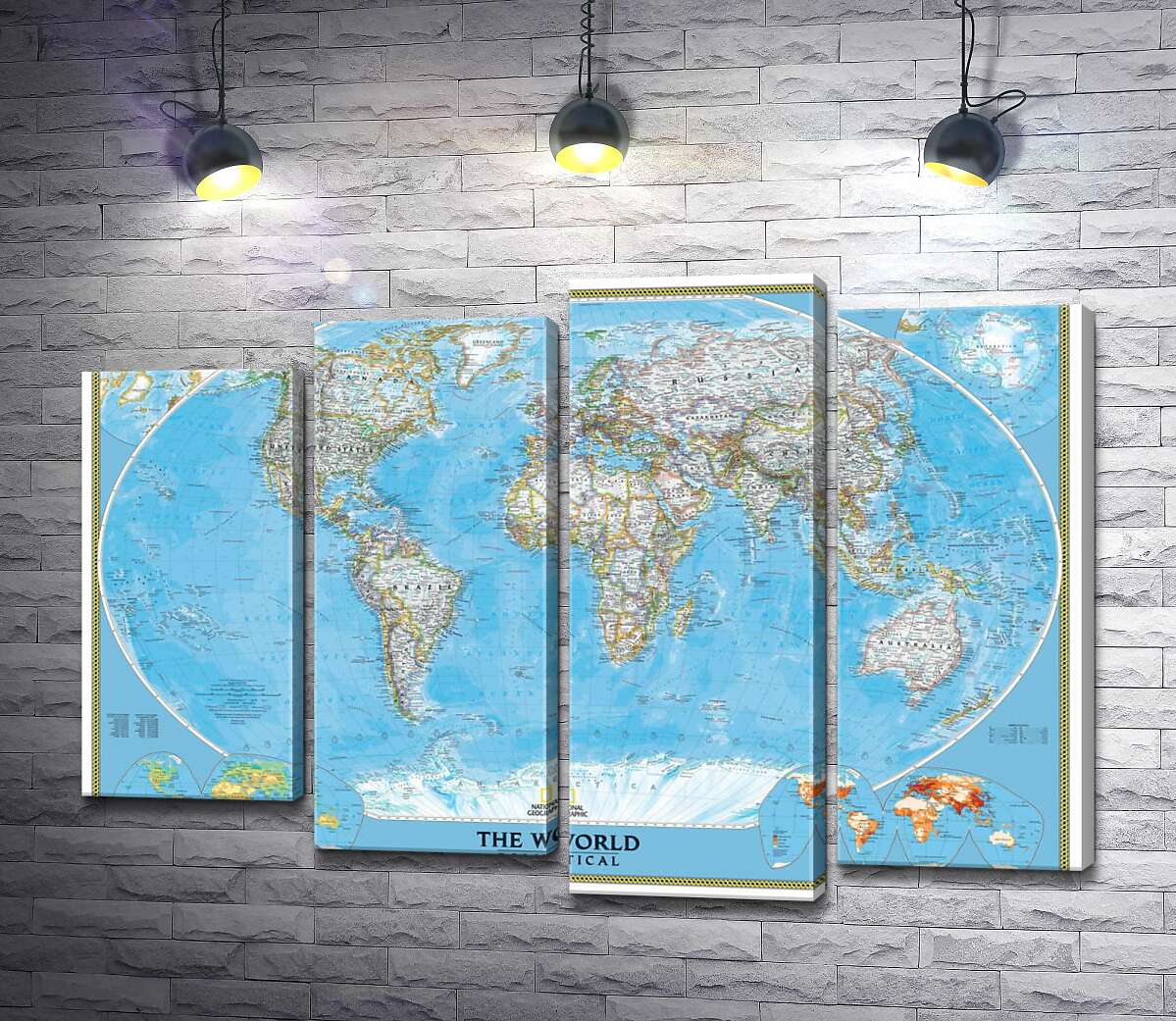 

Модульная картина ArtPoster Подробная политическая карта мира 100x72 см Модуль №21