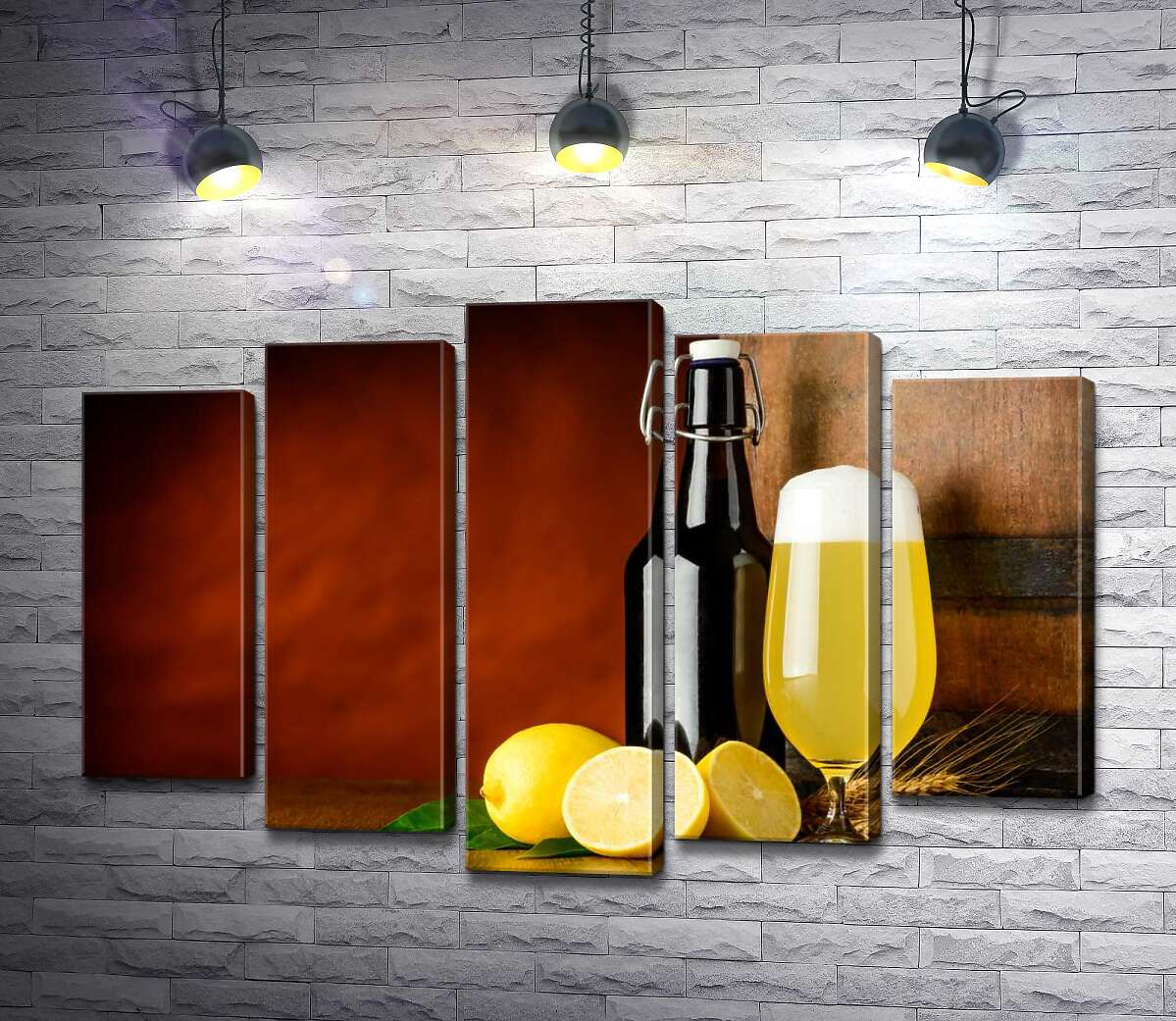 

Модульная картина ArtPoster Особенный вкус пива с лимоном 130x88 см Модуль №26