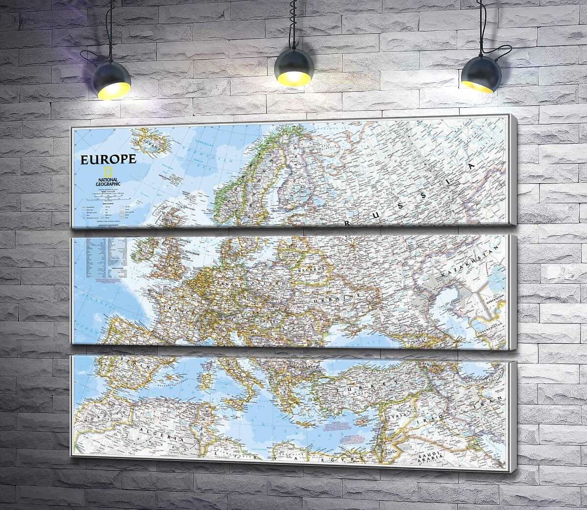 

Модульная картина ArtPoster Политическая карта Европы от National Geographic 78x60 см Модуль №13