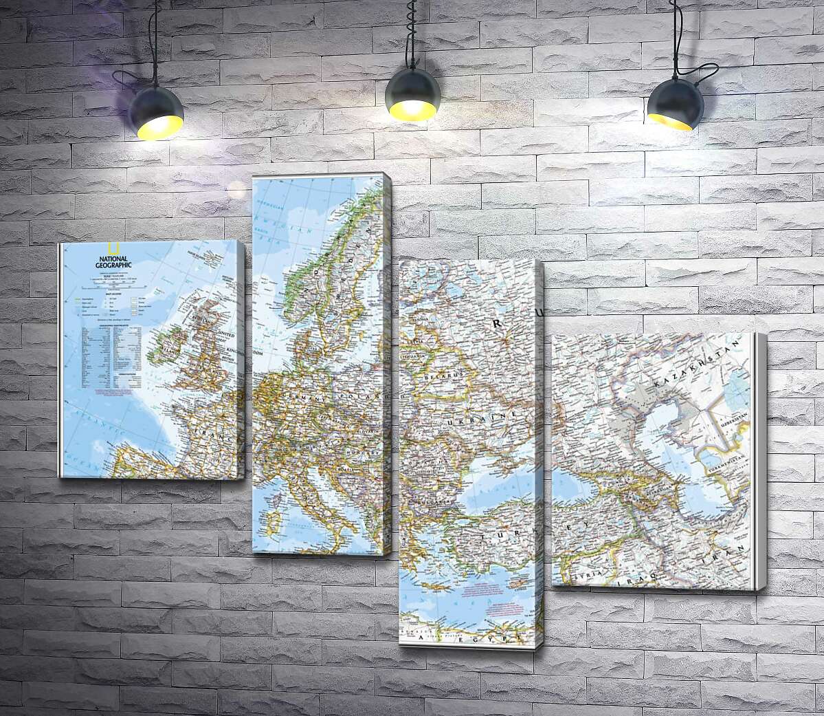 

Модульная картина ArtPoster Политическая карта Европы от National Geographic 100x78 см Модуль №20