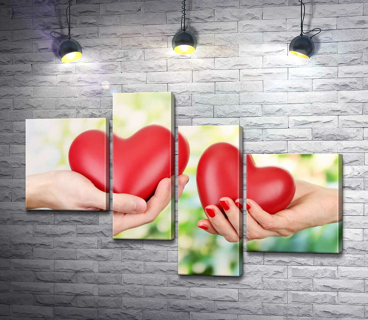 

Модульная картина ArtPoster Подарки сердец в руках влюбленных 130x89 см Модуль №20