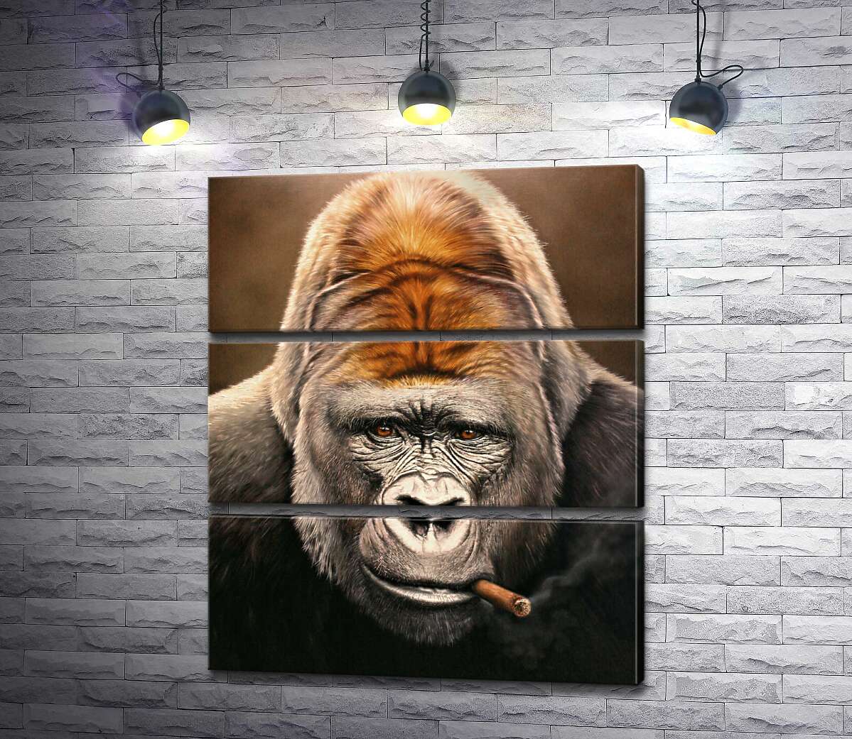 

Модульная картина ArtPoster Портрет гориллы, курящей сигару 100x117 см Модуль №13