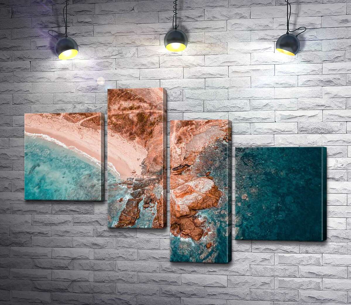 

Модульная картина ArtPoster Прозрачная глубина воды встречается со скалистым берегом 130x89 см Модуль №20