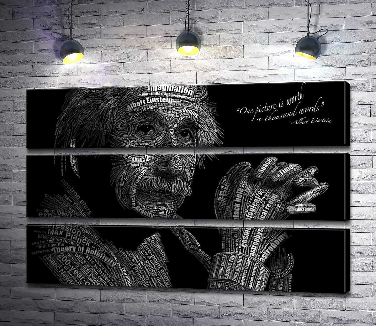 

Модульная картина ArtPoster Портрет Альберта Эйнштейна (Albert Einstein) из сотни научных терминов 96x60 см Модуль №13