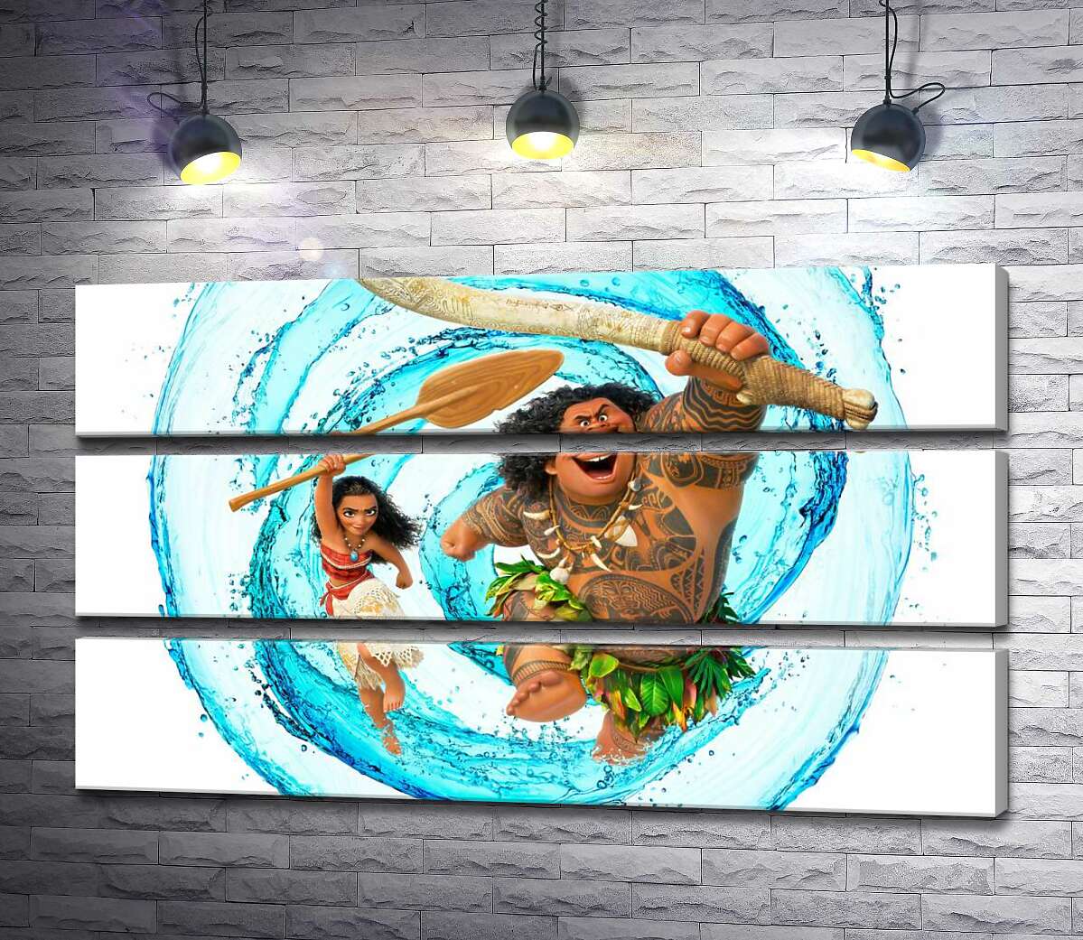 

Модульная картина ArtPoster Принцесса Моана и полубог Мауи (Maui) на постере к мультфильму 107x60 см Модуль №13