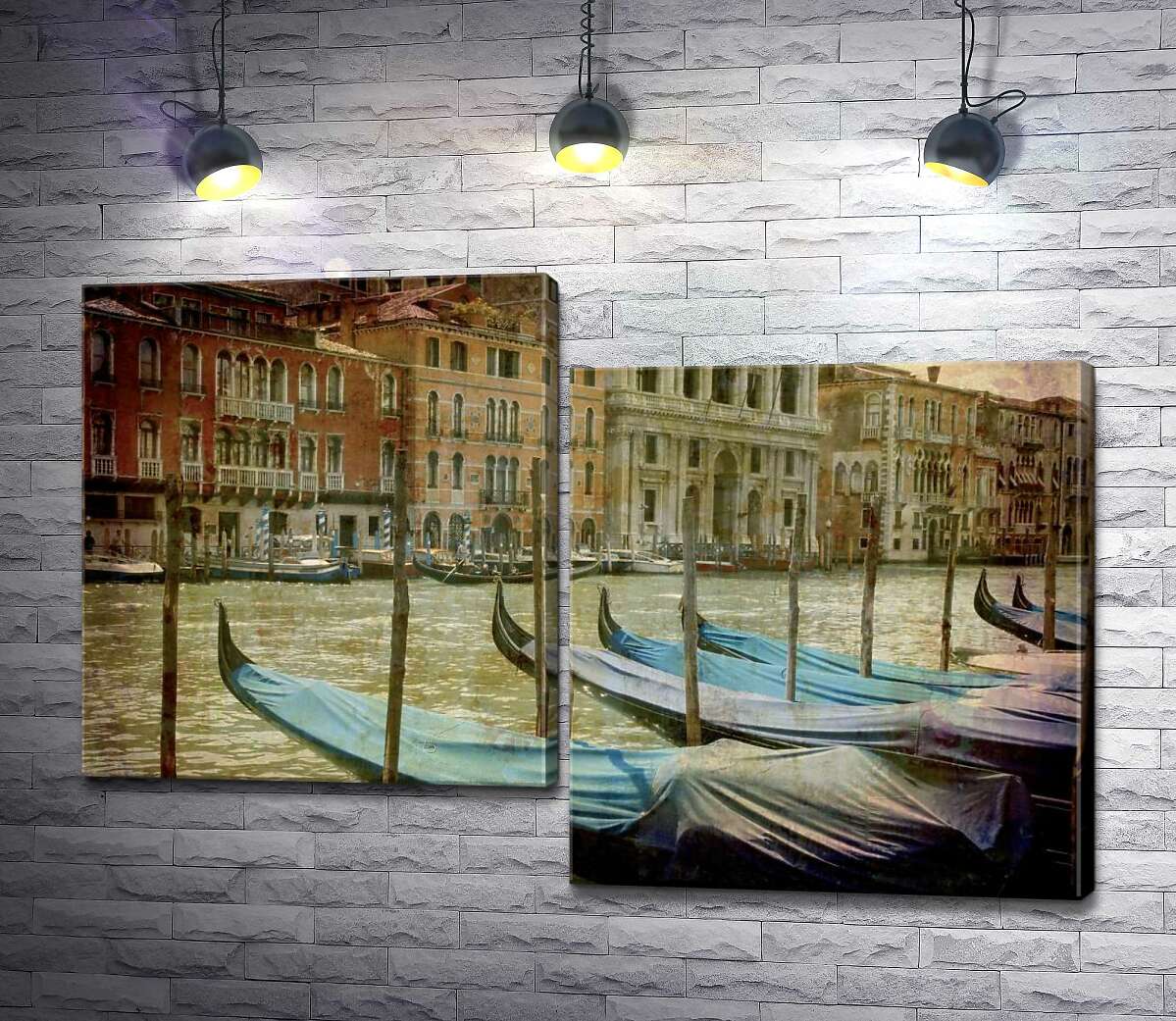 

Модульная картина ArtPoster Пристань гондол на водах венецианского канала 130x88 см Модуль №5