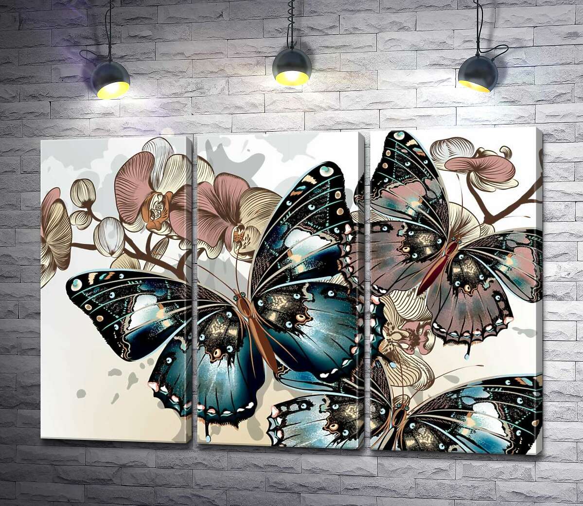

Модульная картина ArtPoster Пастельная гармония бабочек и орхидей 60x42 см Модуль №11