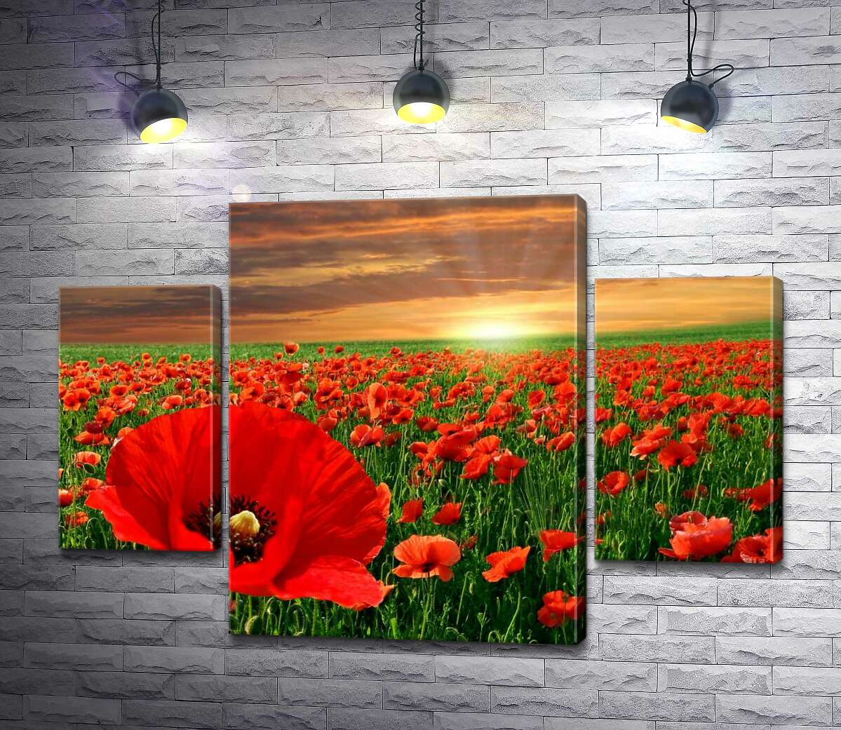 

Модульная картина ArtPoster Пламенные маки светятся в солнечных лучах 131x90 см Модуль №7
