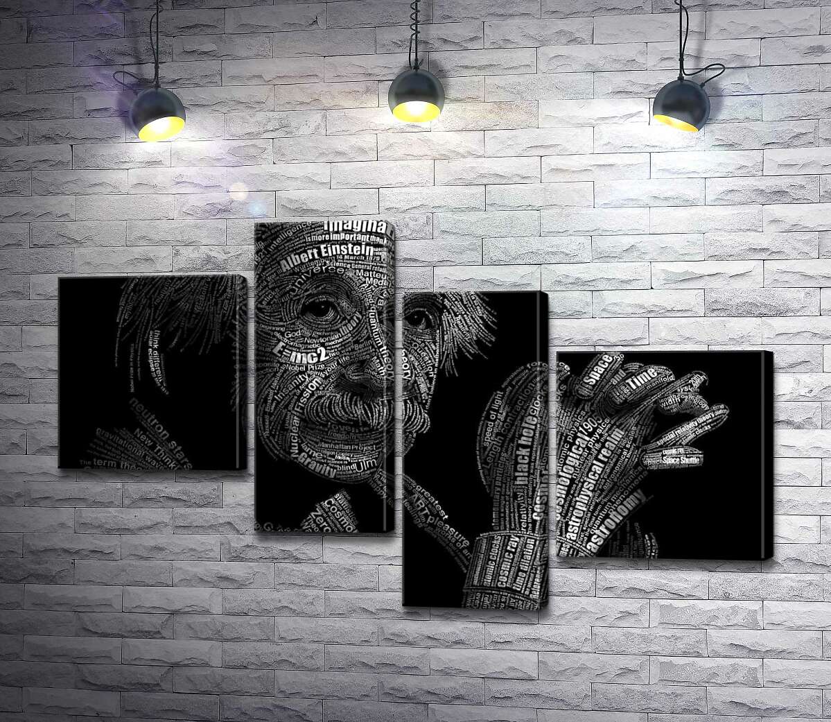 

Модульная картина ArtPoster Портрет Альберта Эйнштейна (Albert Einstein) из сотни научных терминов 130x83 см Модуль №20