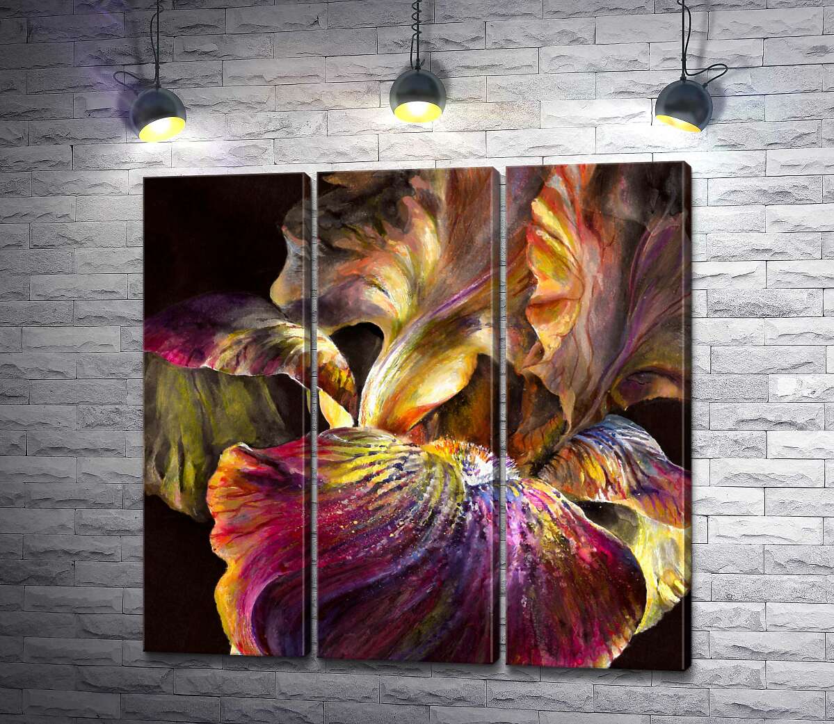 

Модульная картина ArtPoster Палитра цветов на лепестках ириса 102x100 см Модуль №11