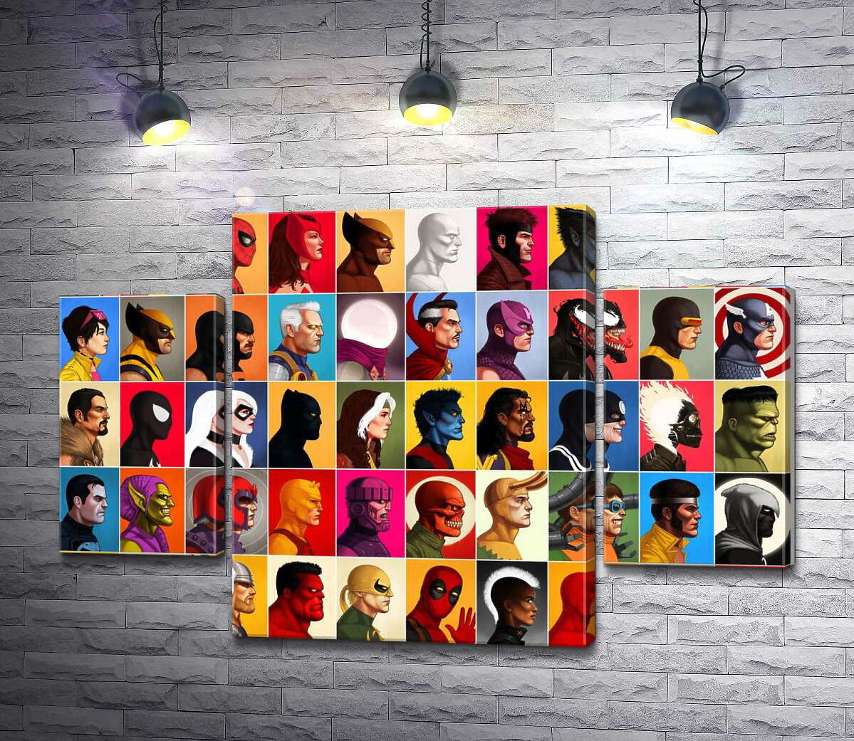 

Модульная картина ArtPoster Постер профилей супергероев Marvel 100x69 см Модуль №7