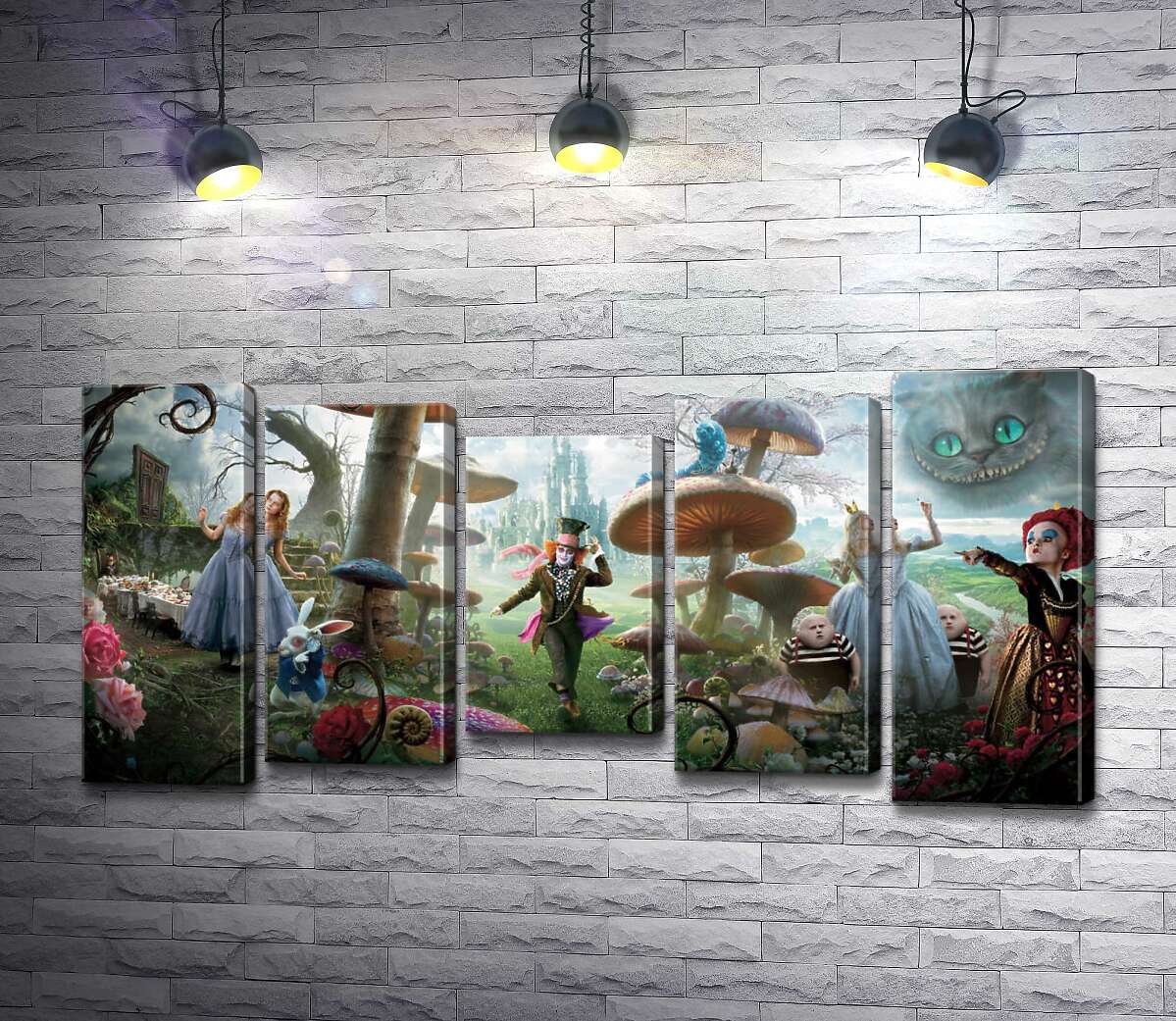 

Модульная картина ArtPoster Причудливый постер к фильму "Алиса в стране чудес" (Alice in Wonderland) 100x50 см Модуль №28