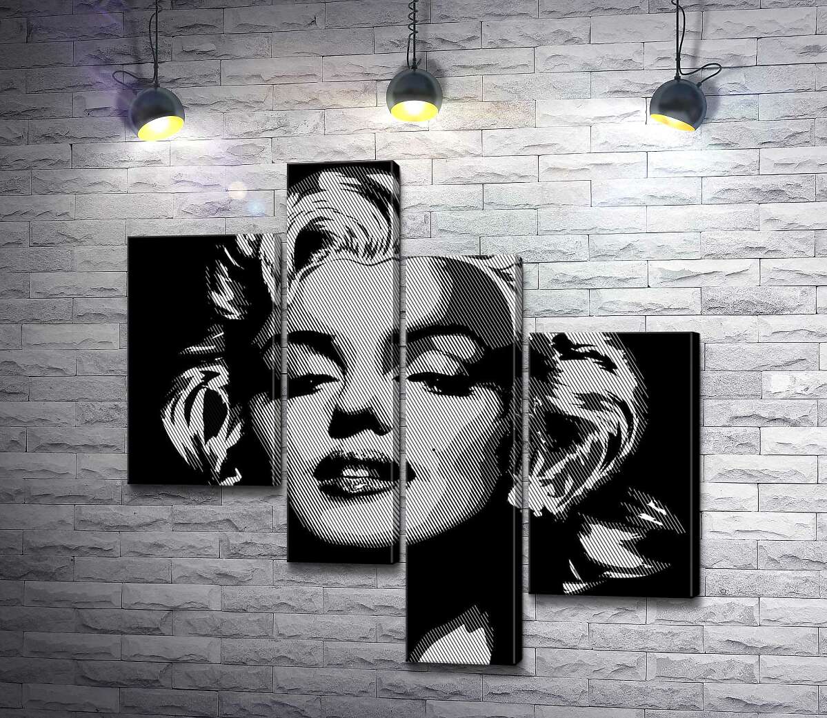 

Модульная картина ArtPoster Оттенки серого в портрете легендарной Мэрилин Монро (Marilyn Monroe) 100x100 см Модуль №20