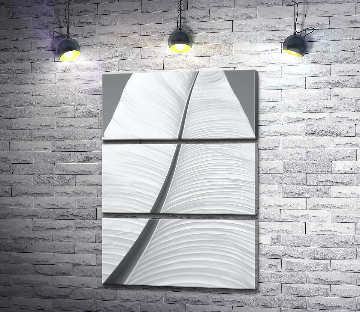 

Модульная картина ArtPoster Пальмовый лист в сером тоне 130x180 см Модуль №13