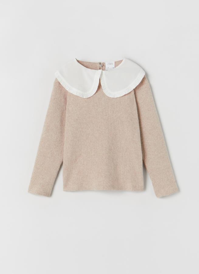 

Кофта Zara пд6551 бежева з білим 152