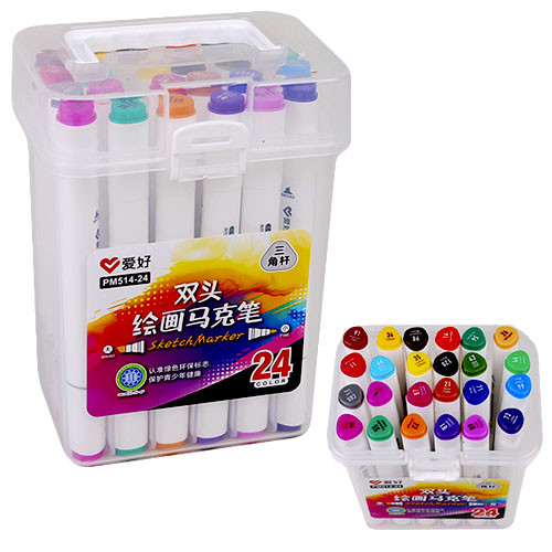 

Скетч маркер (Sketchmarker) двухсторонние AIHAO /PM514-24/набор 24 шт.