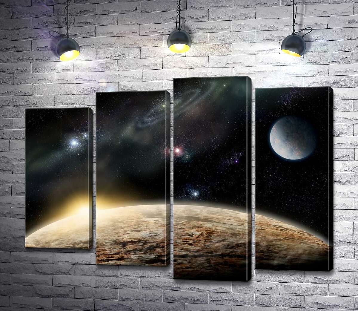 

Модульная картина ArtPoster Рассвет над каменистой поверхностью планеты 100x77 см Модуль №21